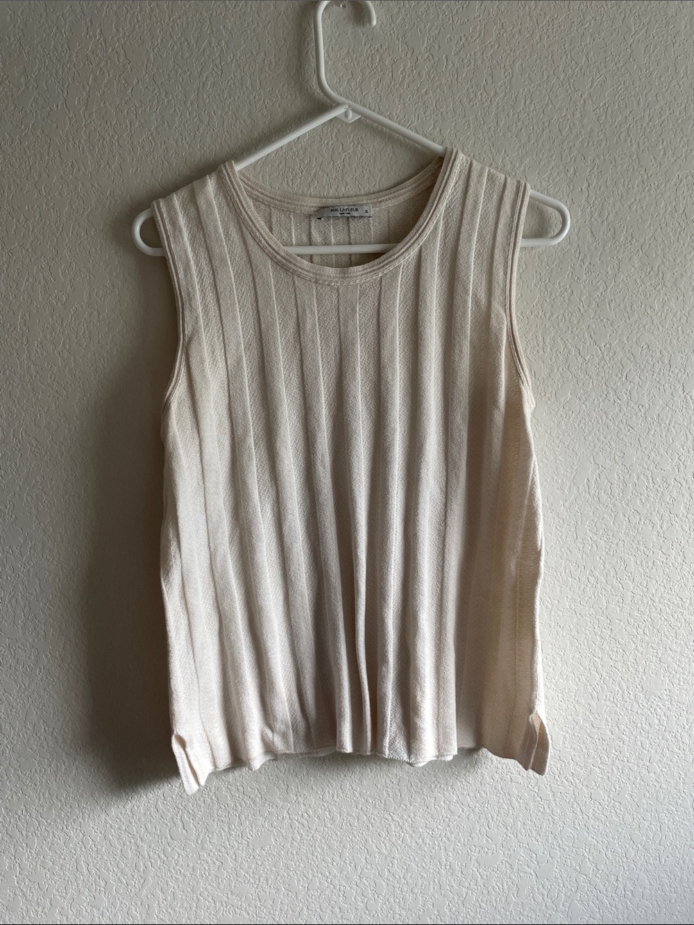 MM Lafleur Sleeveless Knit Tank Top - Cream Size M
